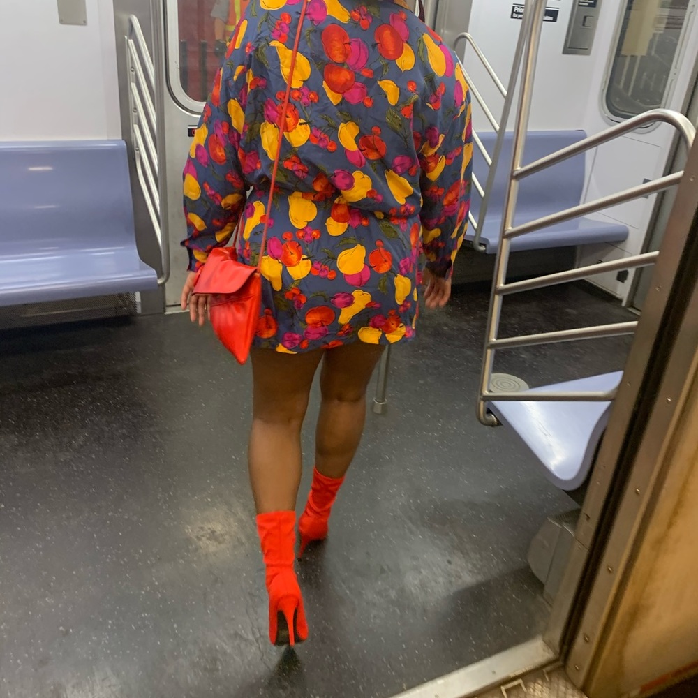 Silk Vintage Colorful Blazer Dress